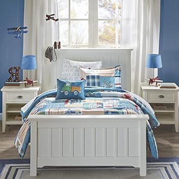 Hot Sale 8 Piece Boys Transportation Patchwpork Plaid Comforter