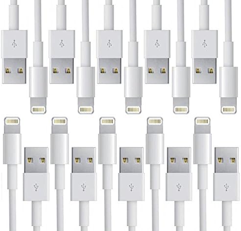 10-Pack Wholesale Lot of RocketBus Replacement Cable USB 5-Pin Charger Cords for iPhone Five 5 5s Six 6 6 Plus 6s