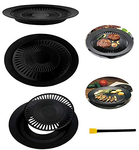 Best 2 Piece Smokeless Indoor BBQ Grill Top Unique Barbecue Tool Kit Set Fun Popular Trendy Cool Great Cook Practical Special Ideal Kitchen Essential for Man Husband Him Dad