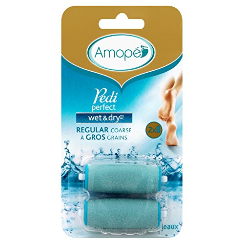 Amope Pedi Perfect Wet & Dry Rechargeable Foot File Refills, 2 Count, Regular Coarse