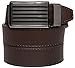 SlideBelts Men's Classic Belt with Premium Buckle (Mocha Brown Leather with Bar-Striped Buckle (Vegan), One Size)