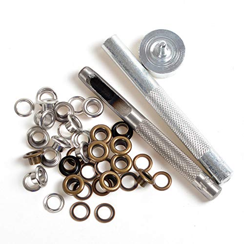 New Eyelet Punch Die Tool Set Kits +20 Sets Eyelet with Washer For Leather Craft Clothing Grommet Banner (400#-6mm)