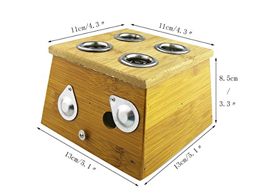 Winterworm Bamboo Four Hole 4 Hole Healing Box for Moxa Moxibustion Medicine Therapy
