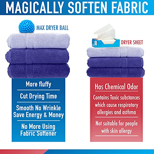 Set of 4 Reusable Dryer Ball to Replace Liquid Fabric Softener and Wool