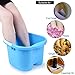 Foot Spa Bucket with Handle and Removable Rollers for Massage (Blue)