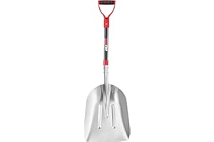HANTOP Aluminum Scoop Shovel Heavy Duty Shovel Big Farm Scoop Shovel Metal Snow Shovel for Driveway,45 inches