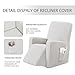 subrtex Recliner Chair Slipcover Stretch Lazy Boy Covers for Leather Furniture Protector Rocker Sofa Cover with Side Pocket (Recliner, Off-White)