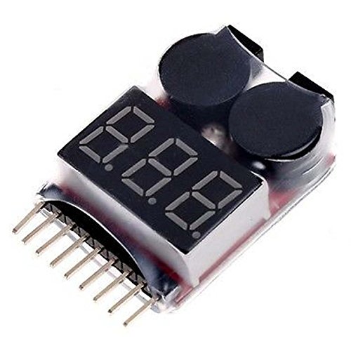 2 Pack ShareGoo 1S~8S LiPo Life LiMn Li-ion Battery Voltage Checker Tester,RC Low Voltage Warning Alarm Buzzer Alarm with LED Indicator