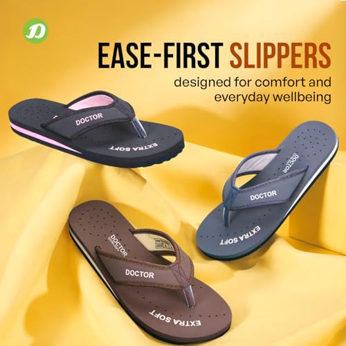 DOCTOR EXTRA SOFT Doctor Slippers for Women Orthopedic Diabetic Pregnancy Non Slip Lightweight Comfortable Flat Casual Stylish Dr Chappals and House Flip flops For Ladies and Girl’s D-22