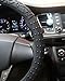 Sulida Steering Wheel Cover Auto Car Silicone Great Grip Anti-Slip Steering Cover for Diameter 36-38cm/13-15inch (black2)