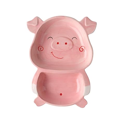 Amazon.com: HYDT - Plato infantil de cerdo con dibujos ...
