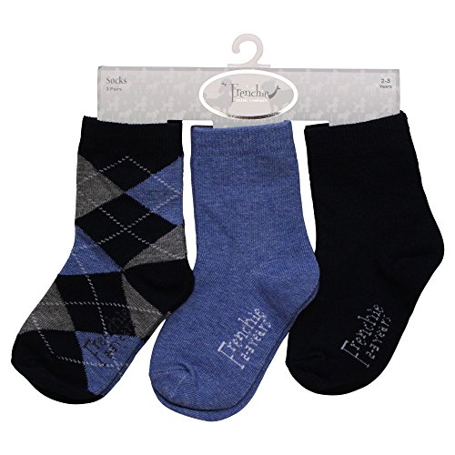Frenchie Mini CoutureLight Blue & Navy Argyle Children Socks; 3-pack