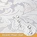 ColorBird Scroll Damask Jacquard Tablecloth Polyester Fabric Water Resistant Spillproof Table Cover for Kitchen Dinning Wedding Banquet Party Tabletop Use (Rectangle/Oblong, 60 x 120 Inch, White)