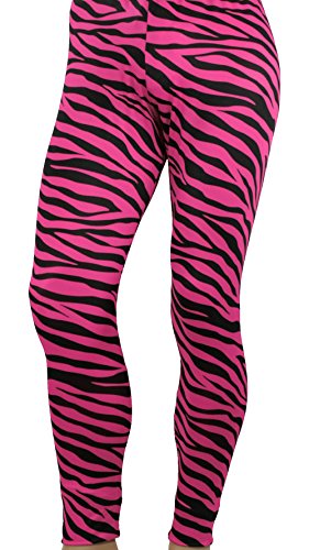 Men's 80's Heavy Metal Pants Zebra Black/neon Pink (Medium - (Waist 34-36))