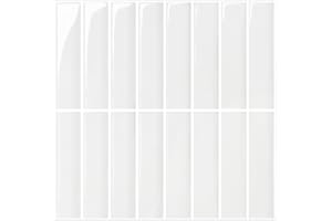 COMSTICKC White Peel and Stick Backsplash, 10 Pcs of 12'' x 12'', 3D White Peel and Stick Tiles Backsplash Kitchen Bathroom, Adhesive Removable Vinyl Backsplash Waterproof, Pure White