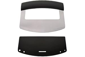 KitchenAid Mezzaluna Knife with Stainless Steel Curved Blade with Ergonomic Handle, 6 Inch, Black