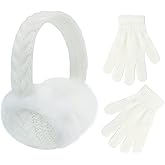 POXIMI Baby Warm Earmuffs Kid Magic Gloves Girl Soft Plush Ear Muffs Toddler Knit Mittens for Boy Winter Ear Warmer Set