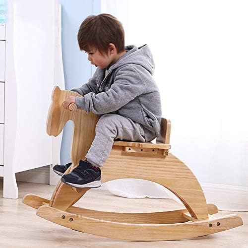 Solid Wood Rocking Horse Baby Child Toy Wooden Horse Baby Rocking Horse Age Gift 1-6 Years Old