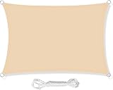 HEYOMART Sun Shade Sail 3m x 5m Rectangle UV 98% Yellow with Rope