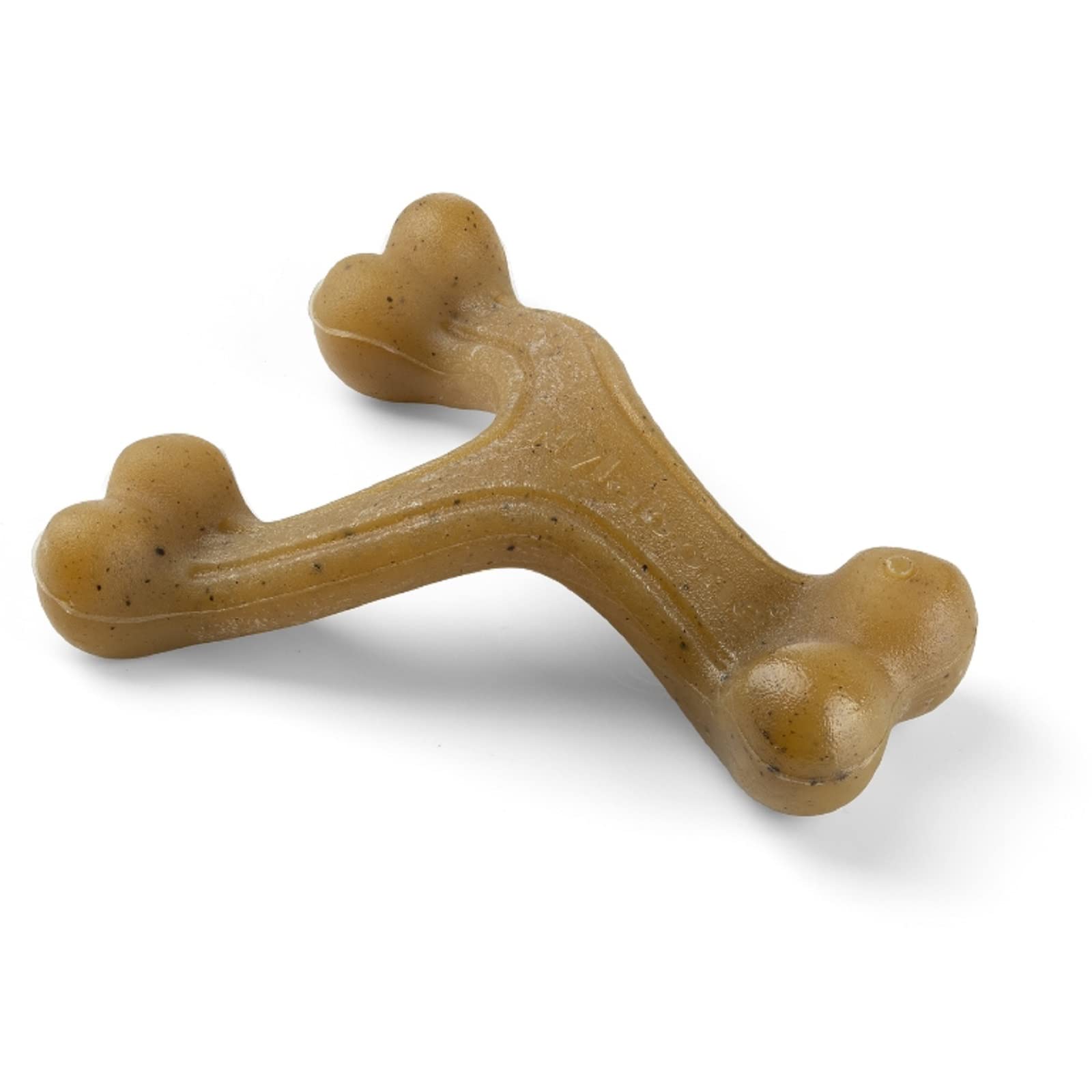 Nylabone Maximum Strength Tough Extreme Gourmet Wishbone Dog Chew Toy, Infused with Extra Bacon Flavour Throughout the Bone, Small, for dogs 0-11kg,Brown