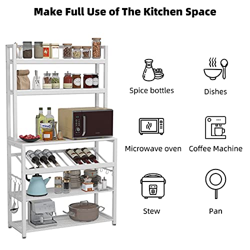 TIYASE 6Tier Kitchen Baker’s Rack with Storage and Wine Rack