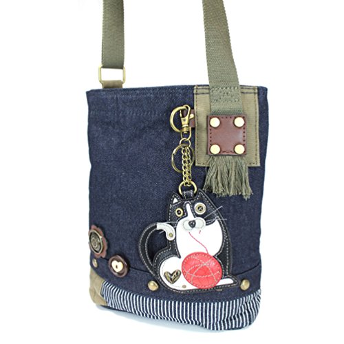 Chala Patch Crossbody Bag, Fat Cat, Denim