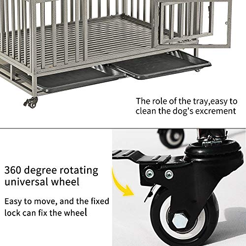 KELIXU 38" Heavy Duty Dog Crate Large Dog Cage Metal Dog Kennels and