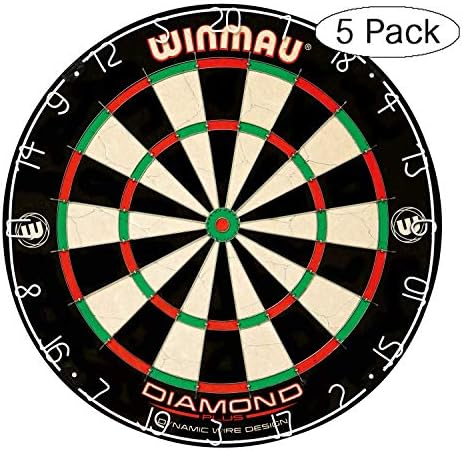 売り込み Winmau Diamond Plus トーナメントブリストルダーツボード 2個 ブルズアイ付き 高いスコアと少ない跳ね返り ホチキス無し