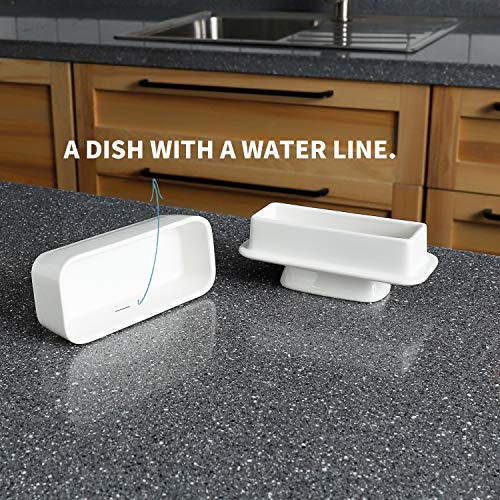 Sweese 309.101 Porcelain Butter Dish with Water French Butter Keeper