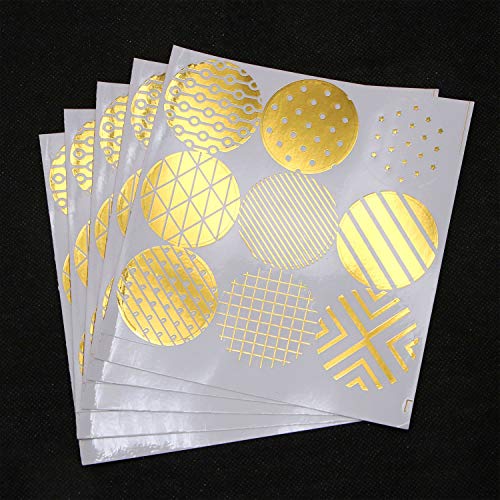 JETEHO 10 Sheets Decorative Envelope Seals Stickers Gold Envelope Stickers Label Stickers