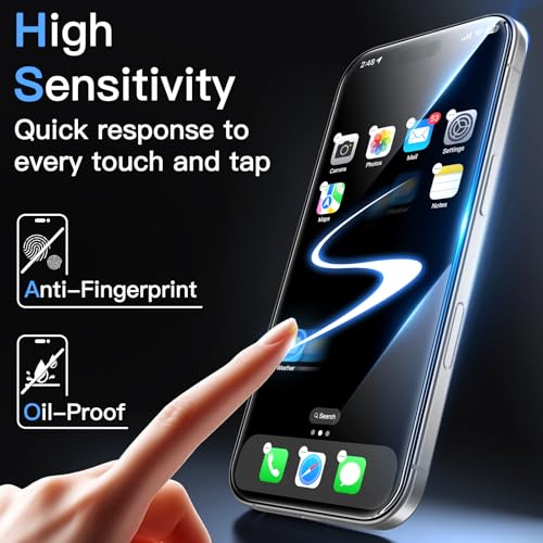 JETech Screen Protector for iPhone 17 Pro Max 6.9 Inch with Camera Lens Protector, Easy Installation Tool, 9H Hardness Tempered Glass Film, HD Transparent, 2 Pieces Each