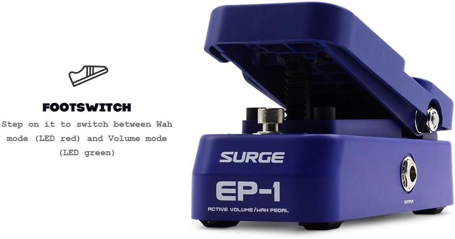 Valeton EP-1 Active Volume & Wah Guitar Bass Effects Pedal, Blue - Image 5