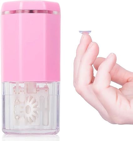 Amazon コンタクトレンズクリーナー 回転式クリーニングポータブルコンタクトレンズクリーナーキット毎日のケアコンタクトレンズ のより高速なクリーニングソフトコンタクトレンズのクリーニングに適しています 新バージョン ピンク Ofone 洗浄 保存液