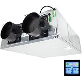 Awoco 6&rdquo; Vent Energy Recovery Ventilator (ERV) System Various Speeds 100 CFM with Filter &amp; Control Panel, Energy Saving HVI Certified (ERV + Control)