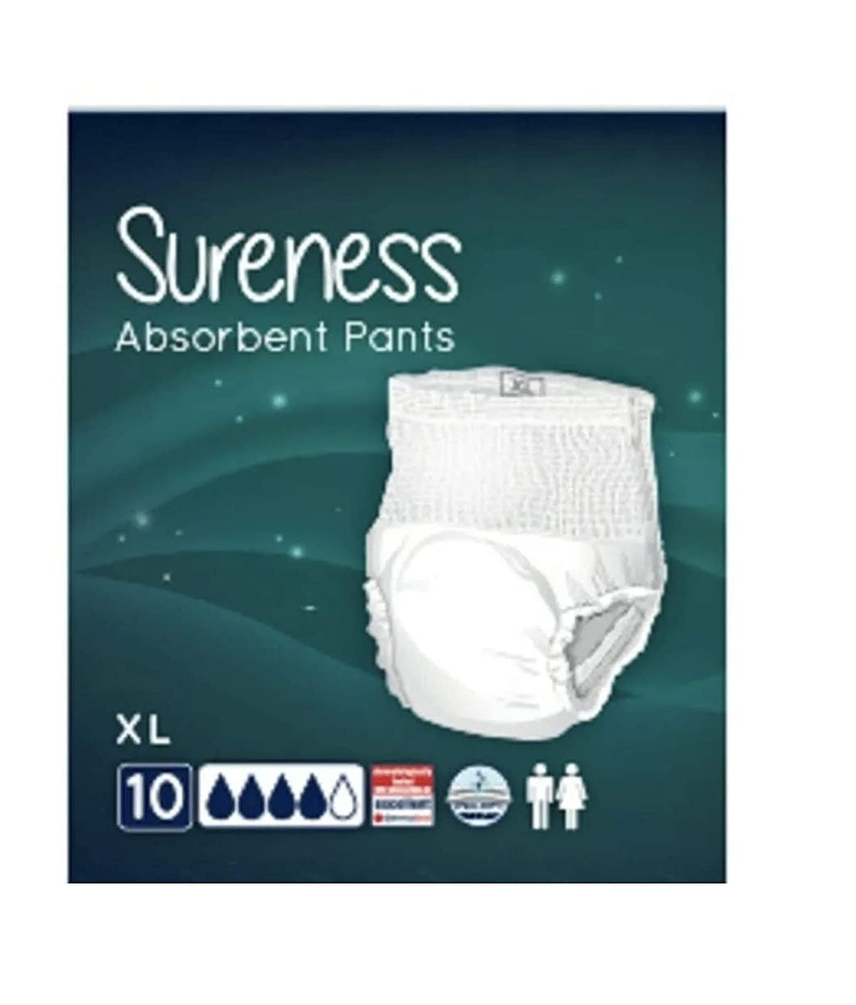 Sureness Absorbent Pants Pack of 10 (XL)