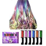 Hair Chalk, Ociga Temporary Hair Color Comb for Hair Chalk Salon - Built in Sealant Non-Toxic and Safe for Kids, No Mess Works on All Hair Colors for Halloween Christmas Party Cosplay DIY (6-color)