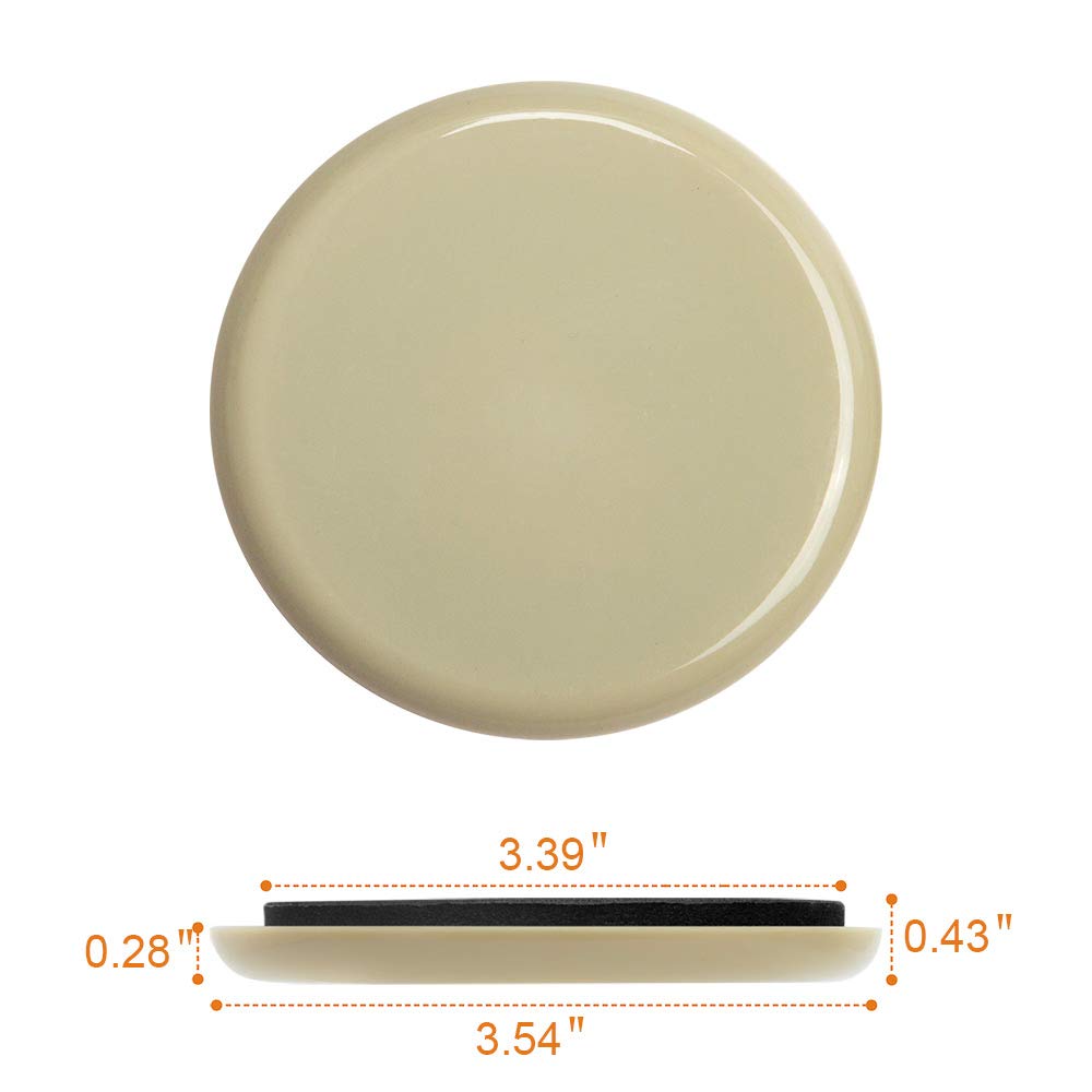 16 PACK Moving Furniture Sliders - Carpet Sliders Pads, Reusable Heavy Furniture Movers Sliders, Furniture Flooring Coaster, Round Carpet Furniture Mover for Carpeted Surfaces, Reusable Pads for Moving Heavy Furniture 3-1/2\
