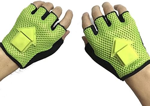 Cycling Gloves Mountain Bike Gloves with LED Turn Signal Lights, Half Finger Outdoor Gloves with Indicator Light for Riding, Sports (GREEN)