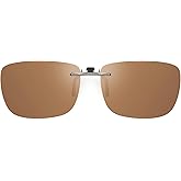 Polarized Clip On Sunglasses Over Prescription Glasses Men Women Compact Fit Non-Flip Up