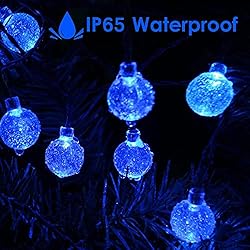 Blue 2-Pack 46FT 160 LED Crystal Globe Solar String