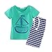 Mud Kingdom Baby Boys Jersey Short Clothes Sets Beach Outfits Holiday 18-24 Months Green
