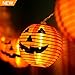OurWarm Halloween Lights 10LED Pumpkin String Lights Battery Powered Orange Lanterns for Halloween Party Indoor Outdoor Decorations, 4 Ft
