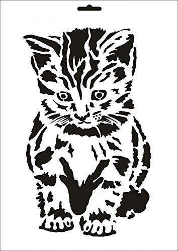 UMR-Design W-044 Cat Textil- / wallstencil Size A4