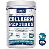 Premium Collagen Peptides (2 Pounds / 32oz) | 100% Enzymatically Hydrolyzed | Hormone Free & Antibiotics Free | Grass-Fed Pasture-Raised Non-Gmo and Gluten Free - Unflavored and Mix Instantly - Kosher