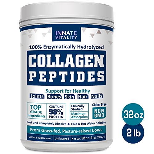 Premium Collagen Peptides (2 Pounds / 32oz) | 100% Enzymatically Hydrolyzed | Hormone Free & Antibiotics Free | Grass-Fed Pasture-Raised Non-Gmo and Gluten Free - Unflavored and Mix Instantly - Kosher Premium Collagen Peptides (2 Pounds / 32oz) | 100% Enzymatically Hydrolyzed | Hormone Free & Antibiotics Free | Grass-Fed Pasture-Raised Non-Gmo and Gluten Free - Unflavored and Mix Instantly - Kosher