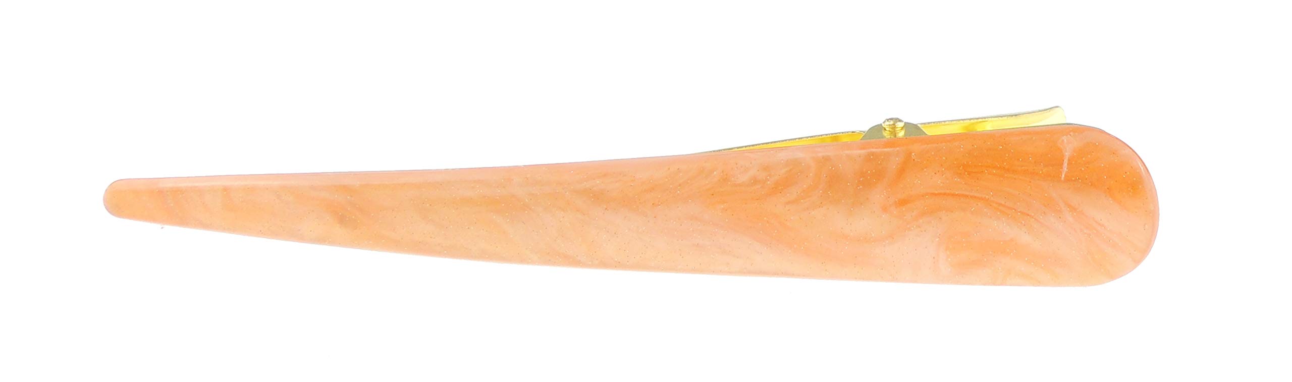 Womens Girls Large 13cm Marble Look Acrylic School Birthday Party Hair Accessories Styling Clip Barrette Claw Hairpin Sectioning Grips Concorde Beak Duckbill Clamp Alligator Crocodile (Peach)