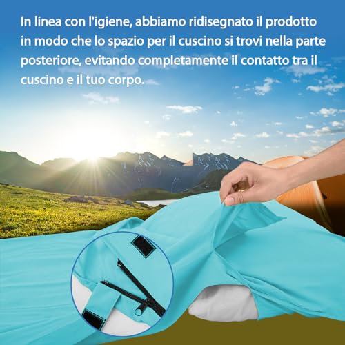 JAICOM c Sleeping Bag, Ultralight and Compact Travel Sheet, 220 x 90 cm, Cotton Sheet Sack, Ideal for Camping, Hiking, Hostel and Business Travel