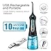 iTeknic Cordless Water Flosser for Teeth Dental Oral Water Irrigator portable with 300ml Water Tank, 5 Jet Tips Teeth Cleaner for Braces, 3 Modes, IPX7 Waterproof, USB Rechargeable, 1 Tips Box (black)