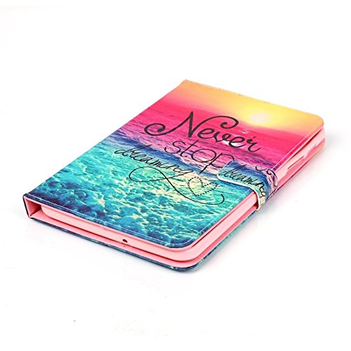 Galaxy Tab E 8.0 Case-UUcovers Slim Stand Soft TPU Flip Case Wallet Cover with Card Slots for Samsung Galaxy Tab E 8.0 SM-T377 4G LTE Verizon/SM-T375 Tablet-Never Stop