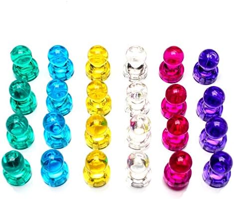 24-Pack Push Pin Multi-Use Decorative Magnets for Refrigerator, Whiteboard , Dry Erase Board , Crafts ,Fridge (Multicolor)
